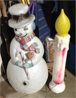Plastic mold snowman and candle