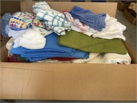 Box lot Dish towels and table clothes