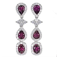 Natural  Rhodolite Garnet Earrings