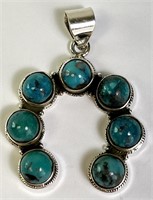 Solid Sterling Turquoise Naja 18 Grams