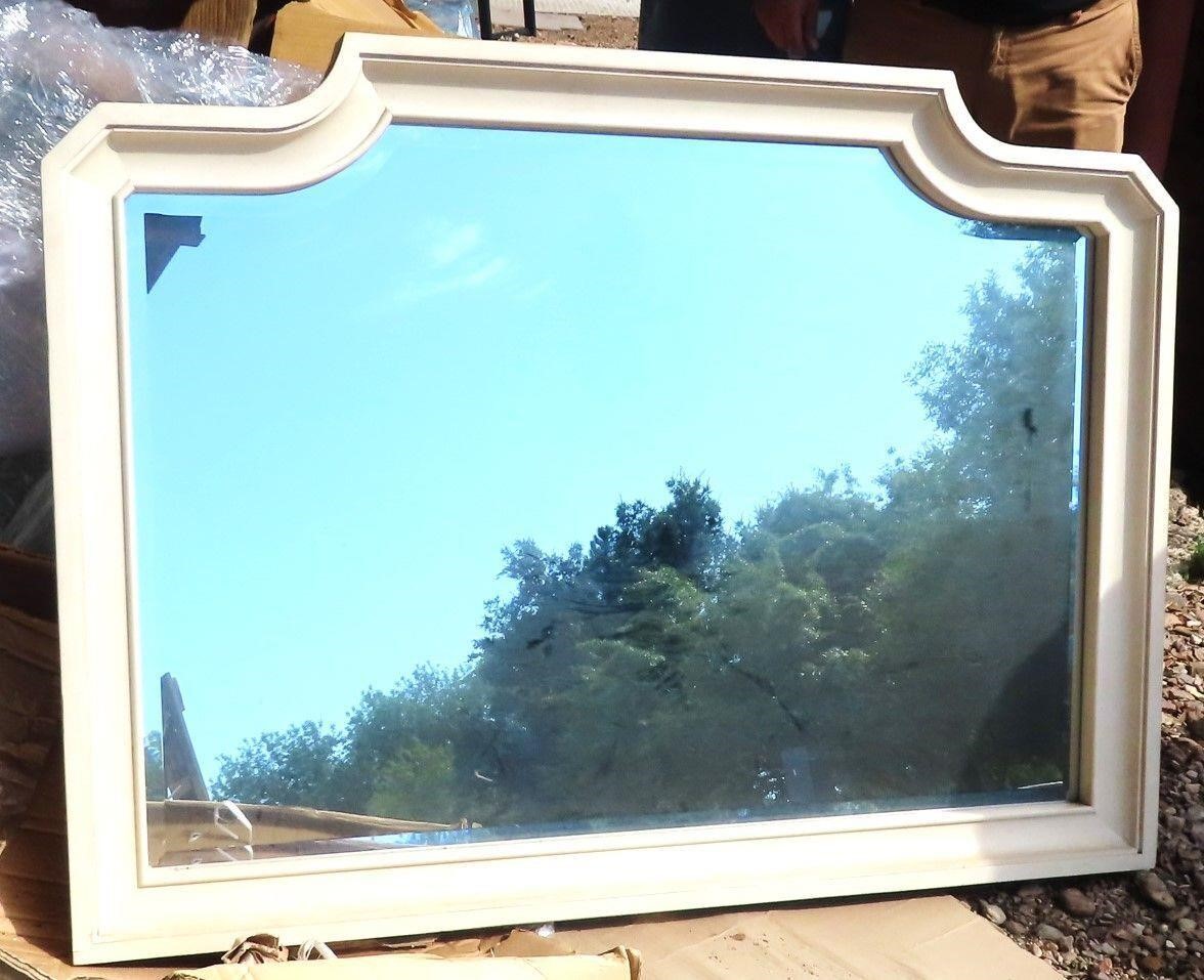 48"x35" White Beveled Mirror