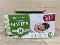 Members mark 108ct newborn diapers