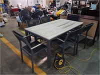 34 x 63 inch patio table with six chairs