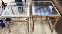 PR. IRON/GLASS TOP END TABLES
