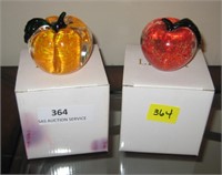 Lennox 3" Glass Pumpkin & Apple in Boxes