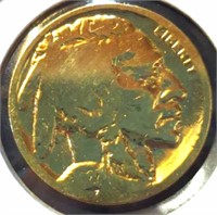 1927 24K gold-plated buffalo nickel