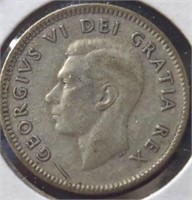 Silver 1951 Canadian dime