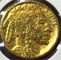 24k gold-plated 1937 buffalo nickel