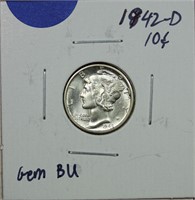 1942-D Mercury Dime Gem BU