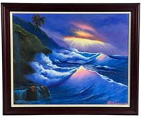 Rick Lawrence Tropical Sunset Seashore Painting