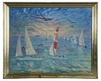 B.W. Gabriel- Impressionist Nautical Scene