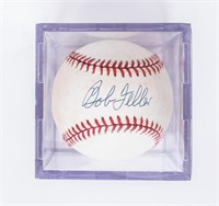 Signed Baseball Bob Feller  COA & AAU Cert