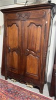 Early Walnut French Carved Armoire