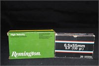 1 Full Box Remington 6.5X55 Swedish 140 Grain and