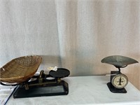 2pc Antique Scales: Kitchen, Mellin's Baby
