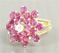 14K gold ring set with approx. 2.5 tcw rubies & 3