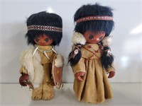 2 Pima Indian Hand Crafted Dolls Signed & Numbered