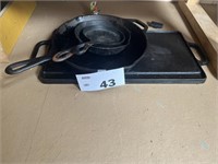 CAST IRON PANS AND GRIDDLE
