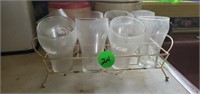 SET OF COKE GLASSES AND CARRIER