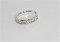 10ct white gold and diamond half hoop ring