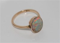9ct rose gold opal ring