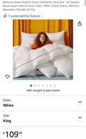 KING SIZE DOWN COMFORTERS (OPEN BOX)
