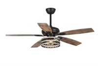 Matte Black Indoor Ceiling Fan 5-Blade