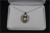 White sapphire heart necklace