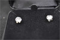 3ct white sapphire solitaire earrings