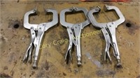 (3) Pittsburgh Vise Grip Clamps