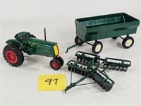 Oliver 60 Tractor, Disc & Flare Wagon