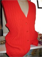Vintage Billy Jo Red Knit Button Vest