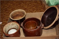 Early pottery planters, etc.