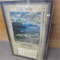 FRAMED 1932 BROWN BROS. CALENDAR