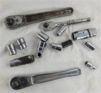 Snap-on ratchets and extensions including 1/4-in