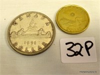 1951 Canadian Silver Dollar Coin