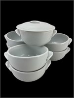 Porcelain Pillivuyt China Casserole Dishes W/1Lid