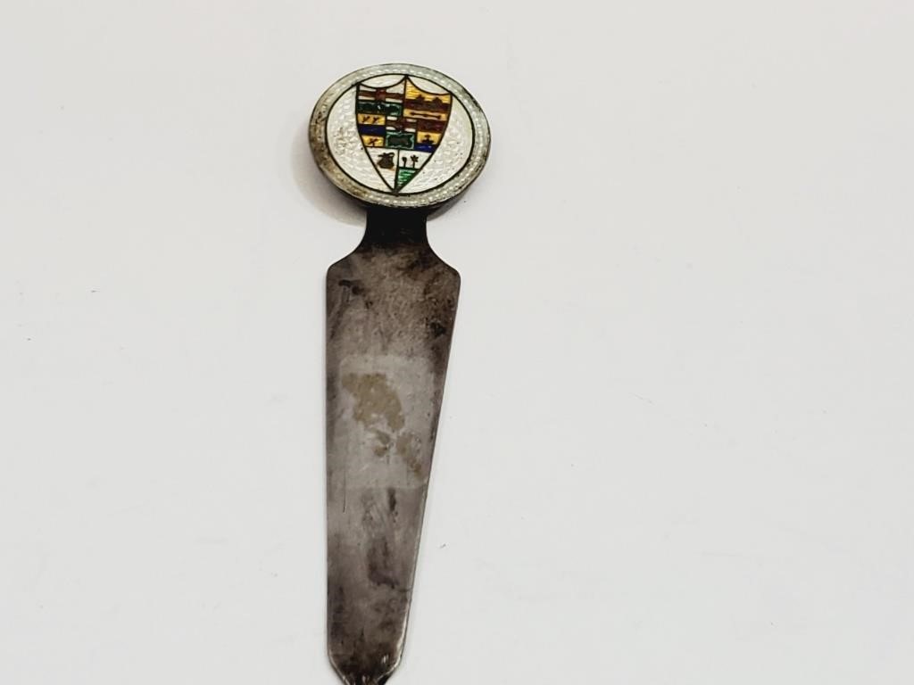 Sterling Silver 1920's Enamel Shield Bookmark