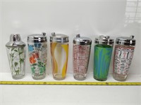 6 antique cocktail shakers