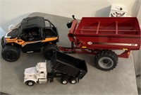 DUMP TRUCK GRAIN CART AND SIDE BY SIDE TOYS