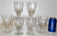 6 Matching Crystal Goblets Drinking Glasses
