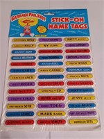 1986 Vintage Garbage Pail Kids 38 Stick On Name Ta