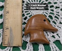 1.5" Wood Mallard Duck Brooch