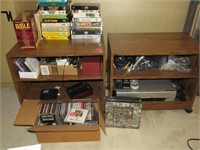 Tapes, CDs, and shelves