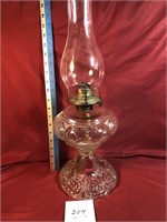 Glass oil lamp w/White Flame Light Co Burner