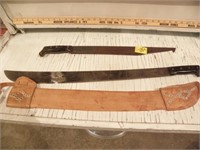 2 MACHETE'S, 1 W/ SHEATH