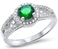 Round Halo 1.50 ct Emerald Designer Ring