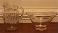 Glass Bowl and Pitcher