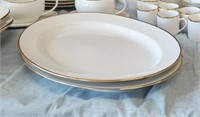 2 PIER1 WHITE / GOLD EDGE CHINA, LG OVAL PLATTERS
