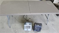 Plastic Folding table & (2) Heaters